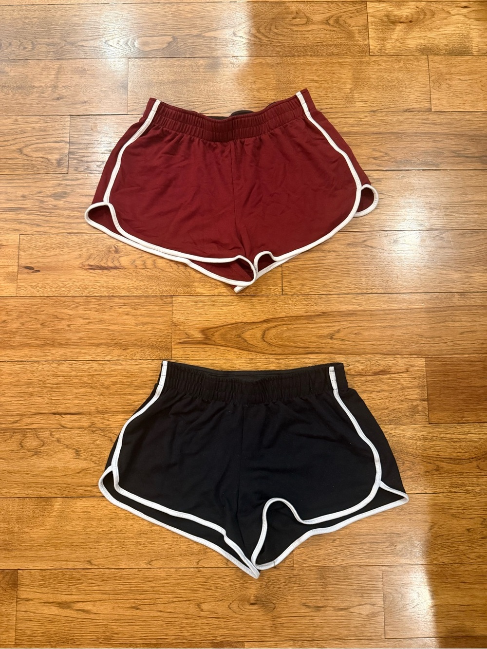 Mossimo Women's Maroon and Black Shorts with Contrast Trim